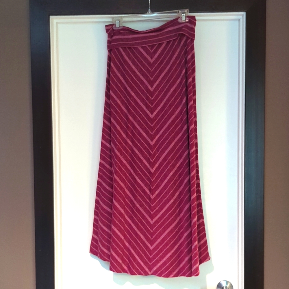 Mossimo Supply Co. Red Striped Maxi Skirt